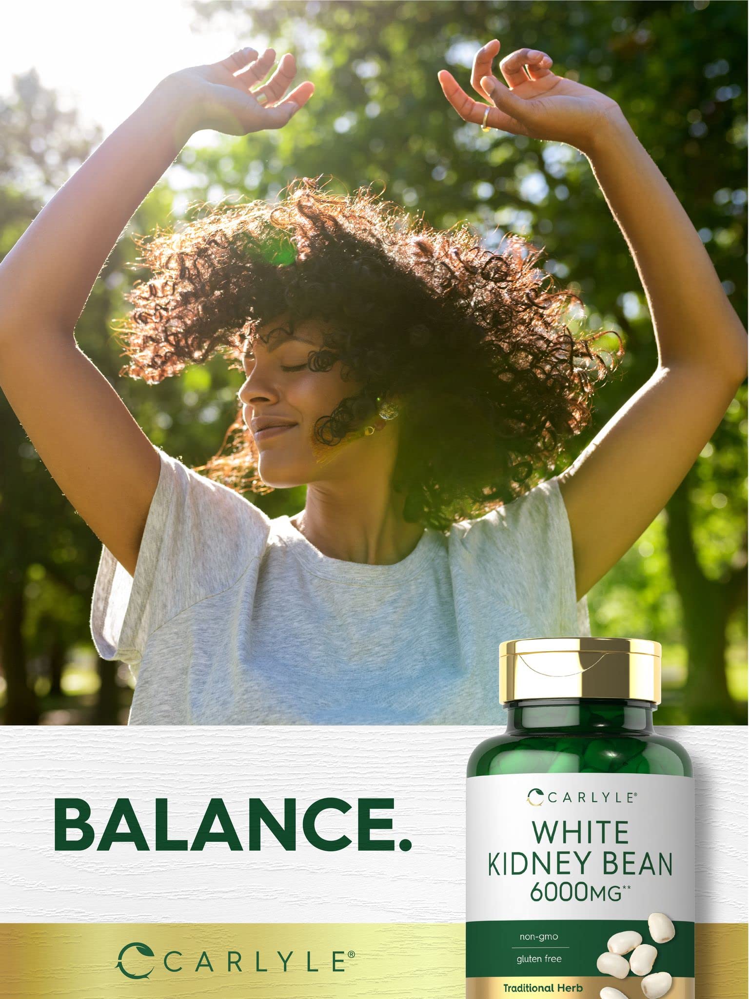 Carlyle White Kidney Bean bottle pour demonstrates easy dosage at a glance.