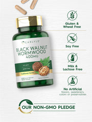 Carlyle Wormwood Black Walnut bottle label— trusted supplement facts.
