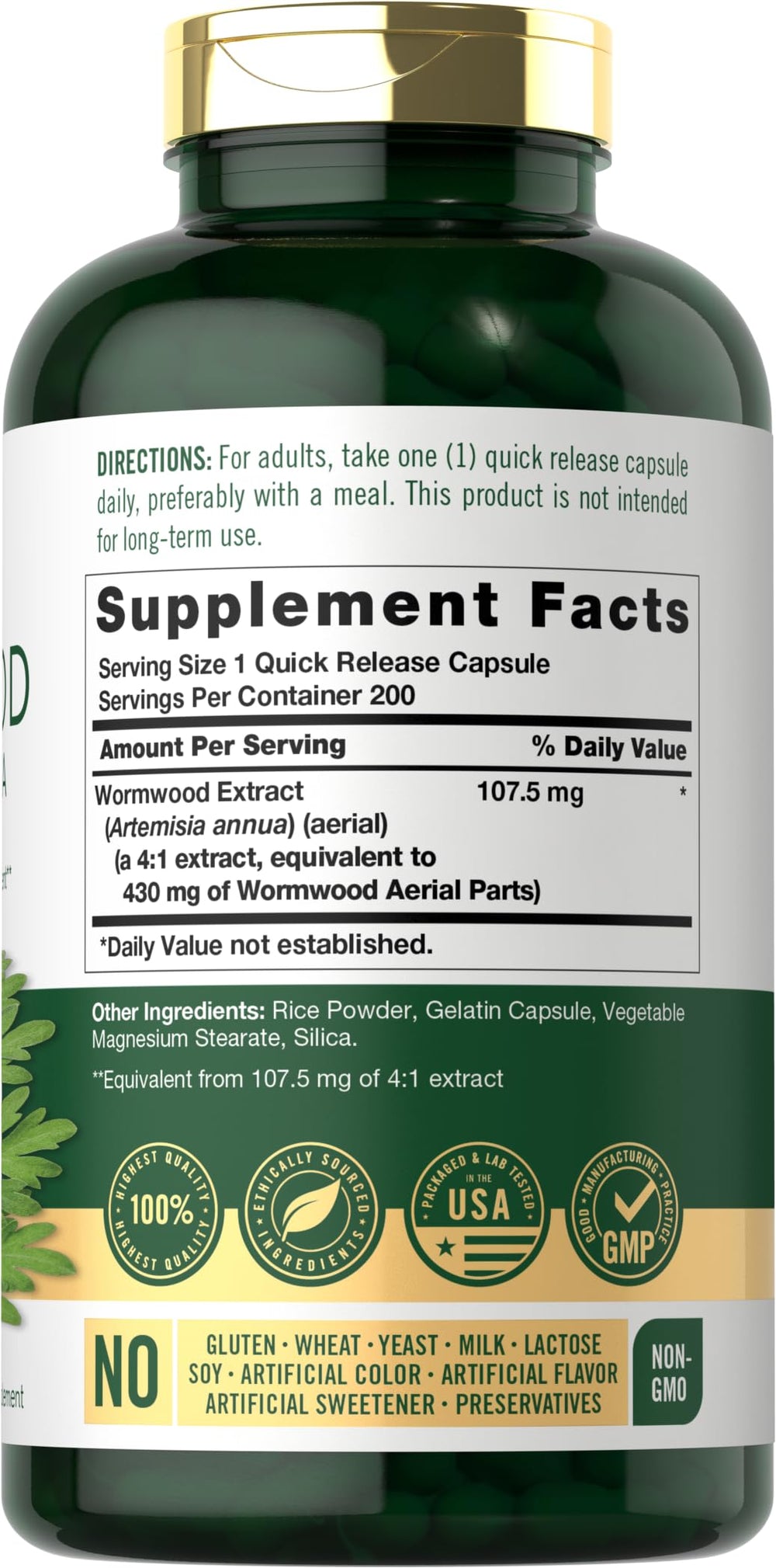 Carlyle Wormwood capsules close-up suggests quick-release daily use