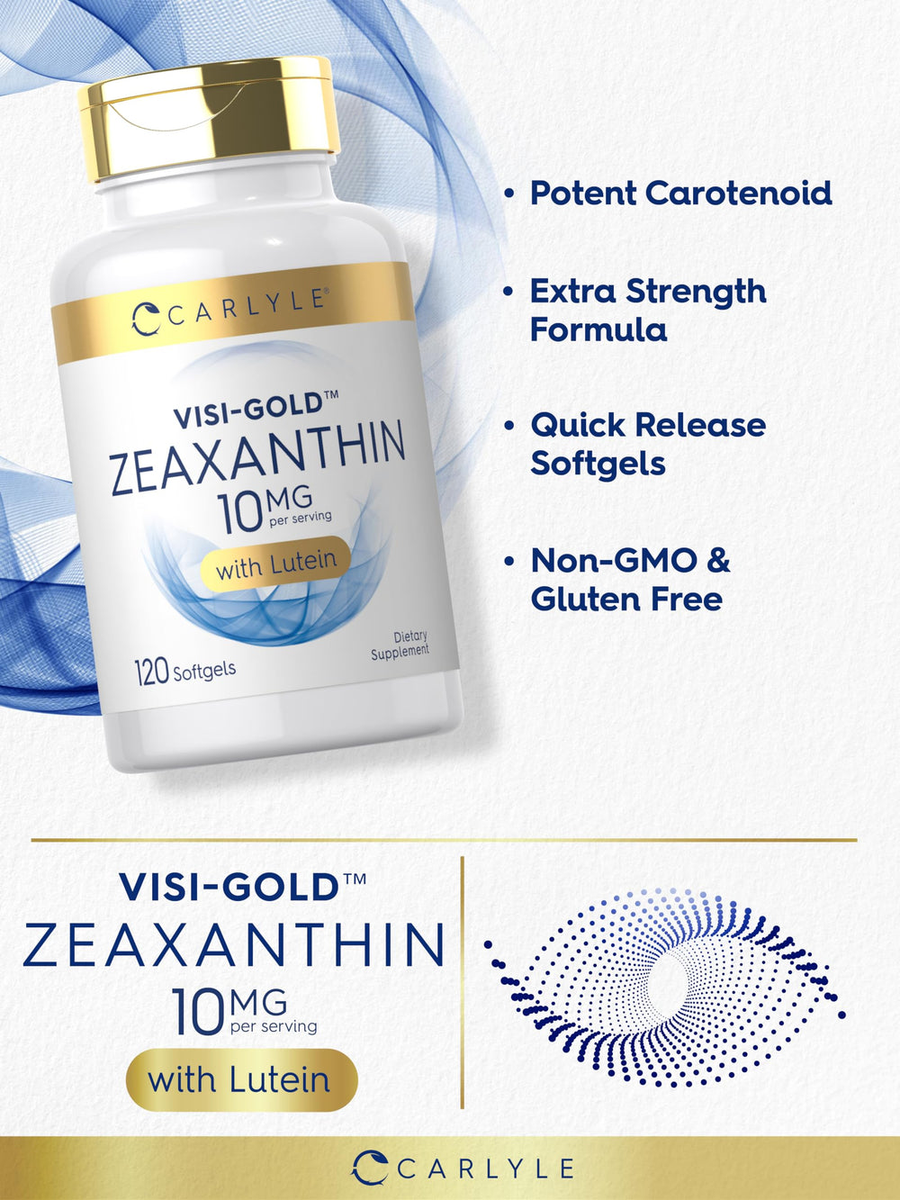 Carlyle Zeaxanthin 10mg softgels capsule inside view suggests quick release formula