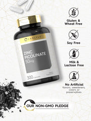 Carlyle Zinc Picolinate ingredient panel emphasizing zinc picolinate form