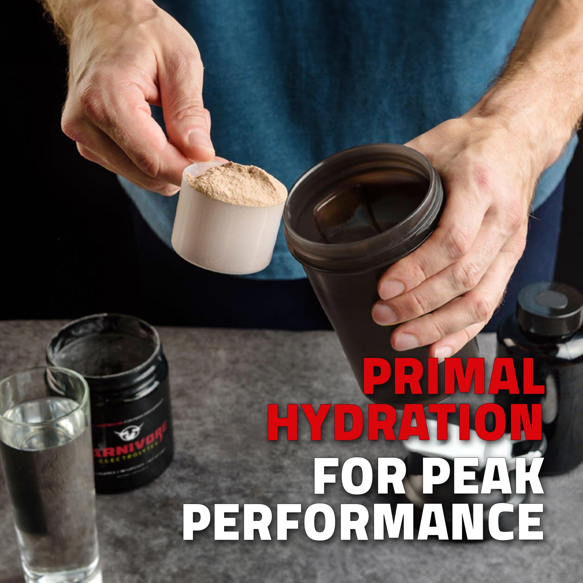 Daily hydration setup with Carnivore Electrolytes for keto-friendly energy