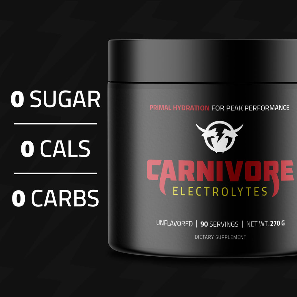 Carnivore Electrolytes powder dissolving in a glass for quick hydration