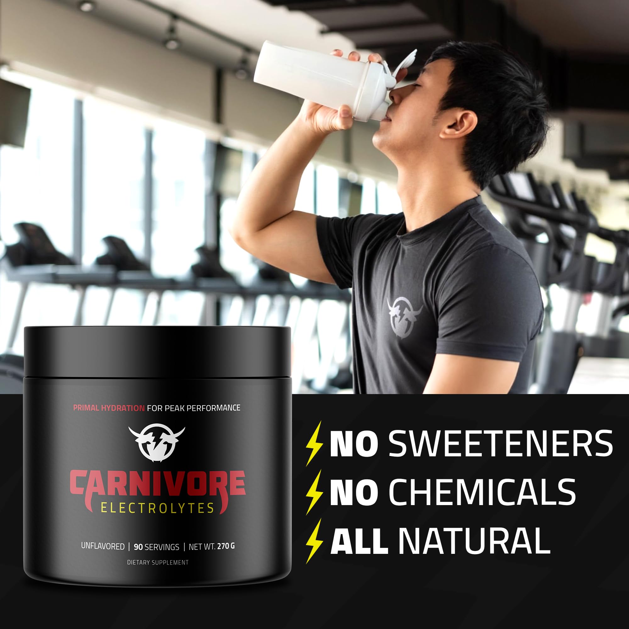 Workout-ready Carnivore Electrolytes aiding post-exercise recovery