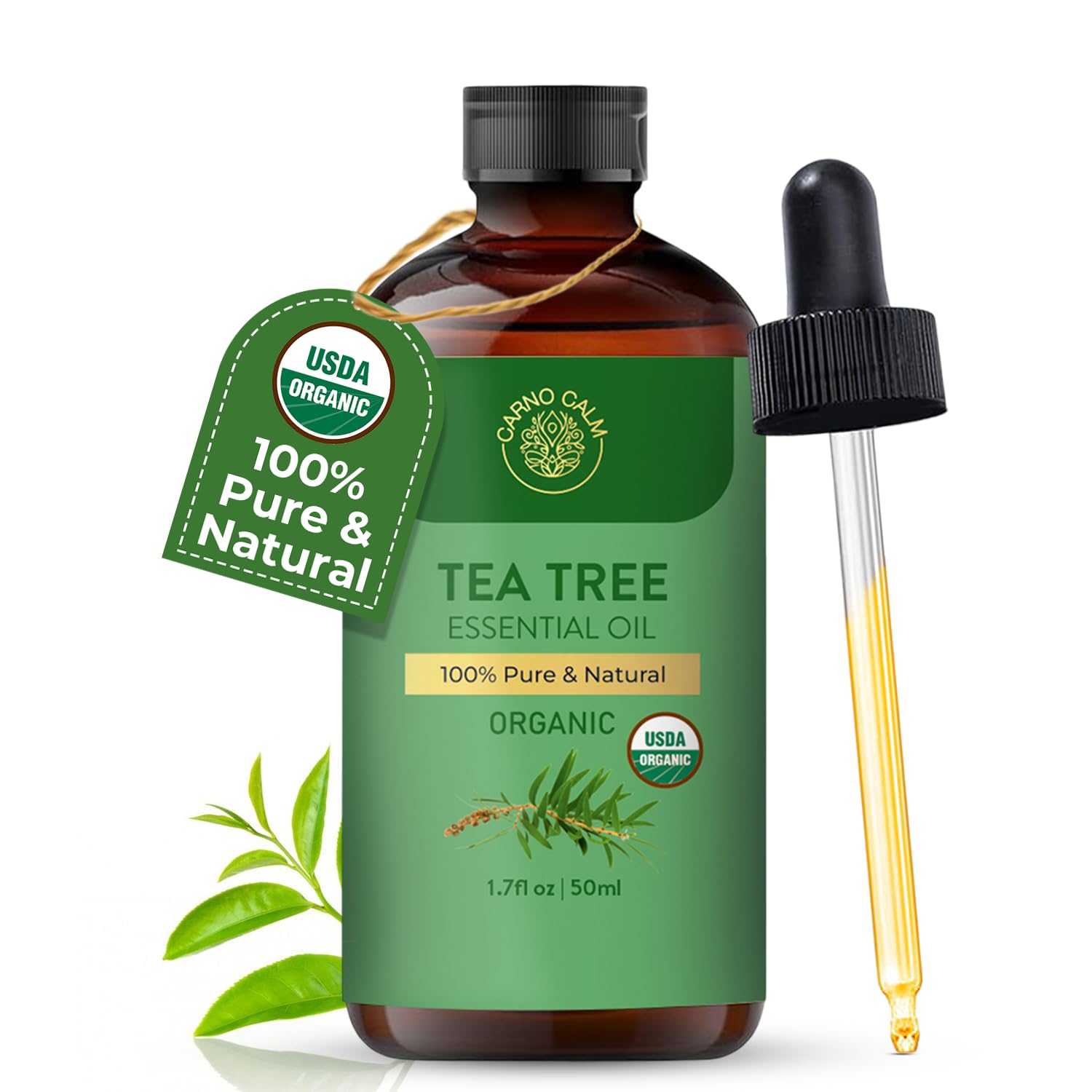 Carno Calm Tea Tree Oil diffuser drops for a refreshing room aroma.