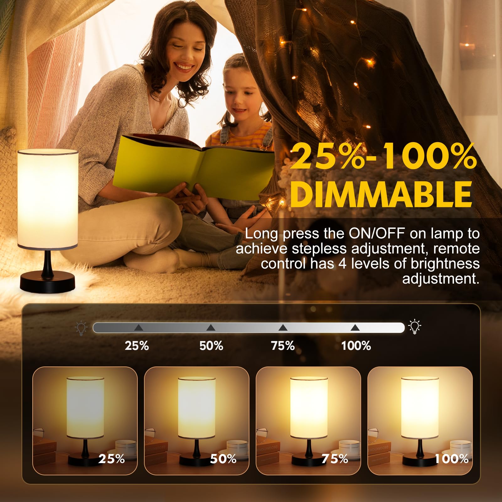 Caromolly lamp set to 2700K warm white for cozy evening ambiance.