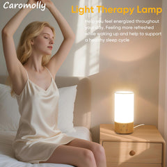 Caromolly lamp with wood base adds a natural, elegant look to any desk.