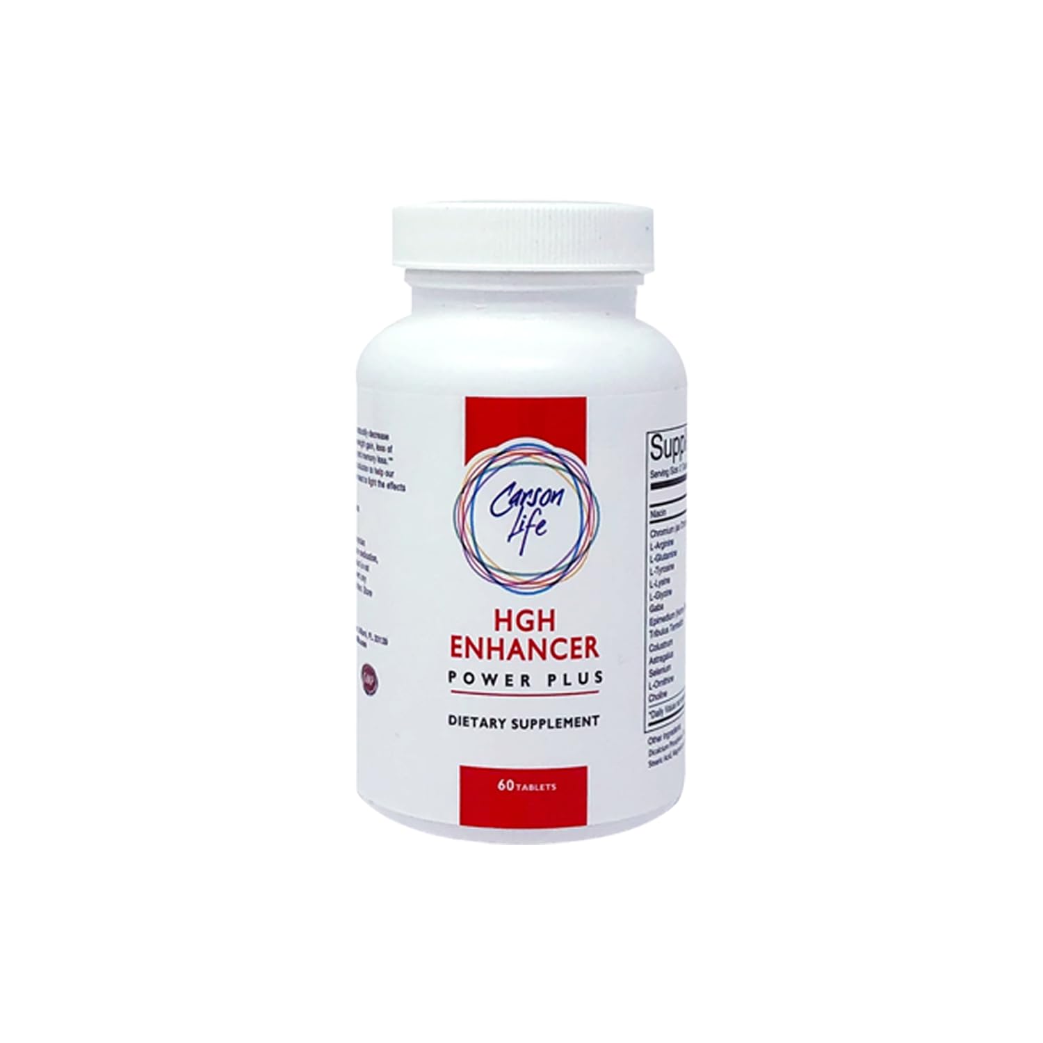 Carson Life Enhancer bottle close-up showing immune support and cognitive function