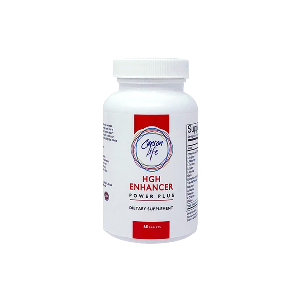 Carson Life Enhancer bottle close-up showing immune support and cognitive function