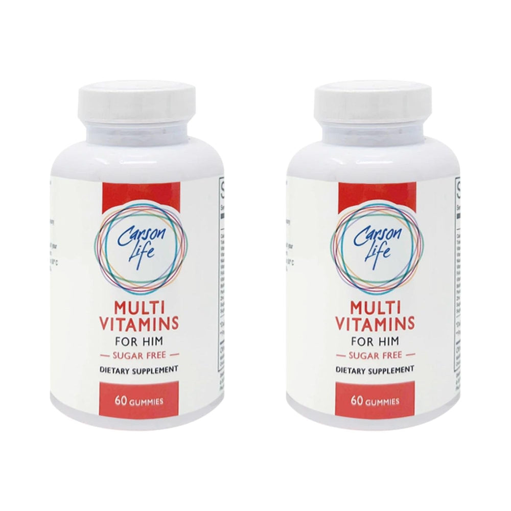 Carson Life men's multivitamin gummies bottle with fruit flavor for daily immune support.