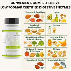 Casa de Sante 18-enzyme label close-up highlighting broad digestion support.