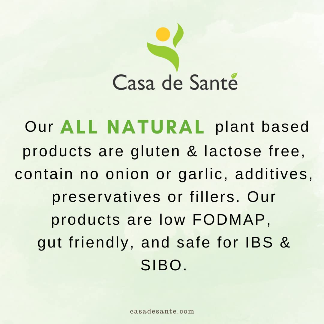 Casa de Sante bottle closeup highlighting clean, gut-friendly formula.