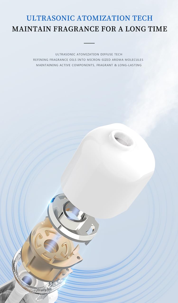 Compact 4ml cartridge delivering even fragrance across the car cabin.