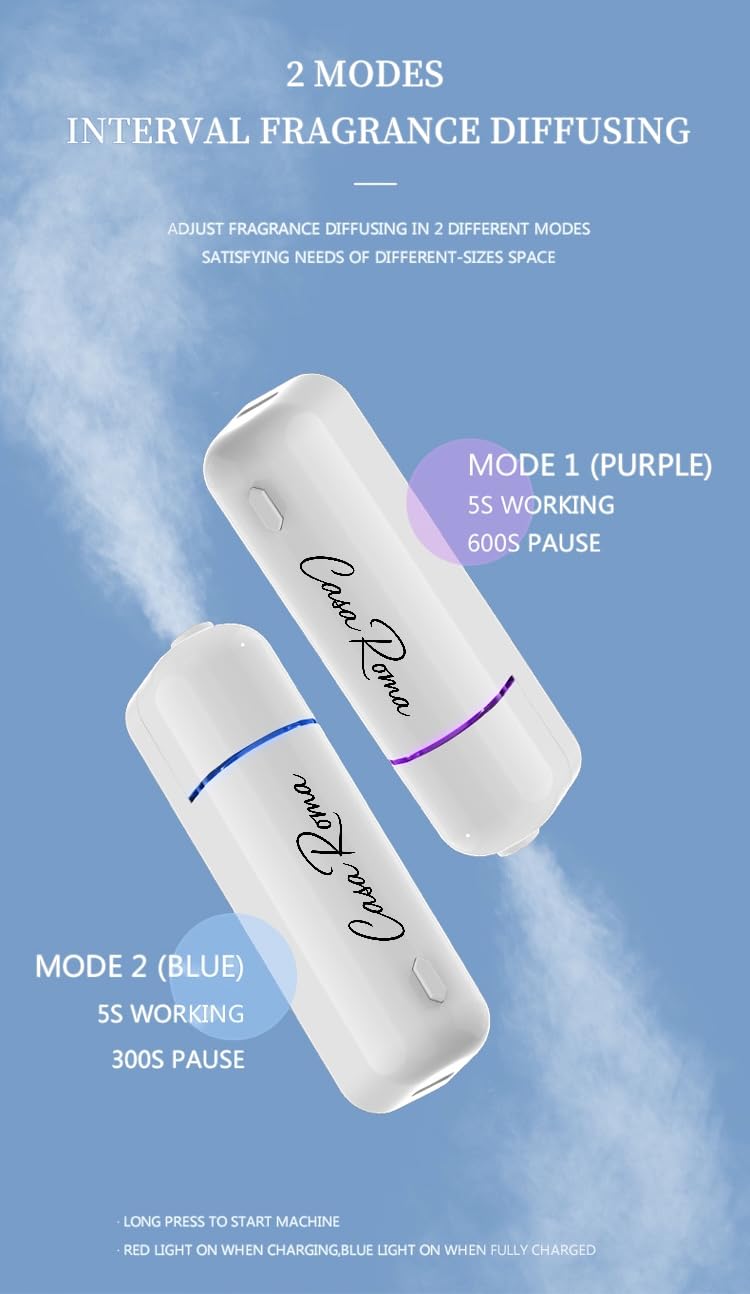 AERO shown with USB-C rechargeable battery offering up to 50 hours of aroma.
