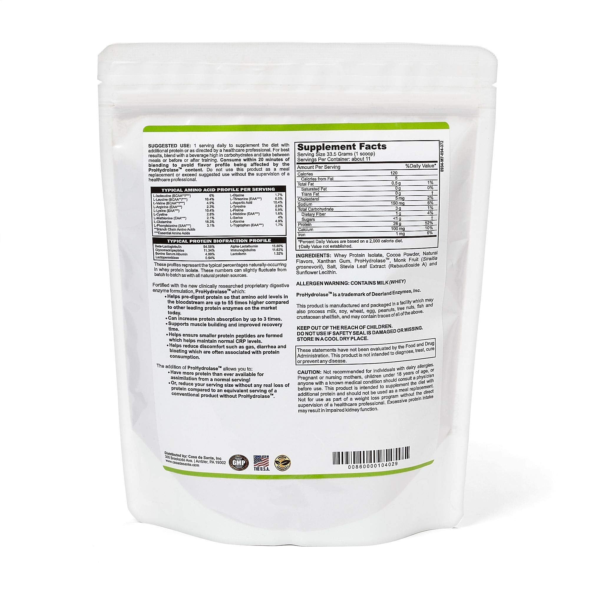 Casa de Sante Low FODMAP protein powder scoop for a high-protein, low-carb shake.