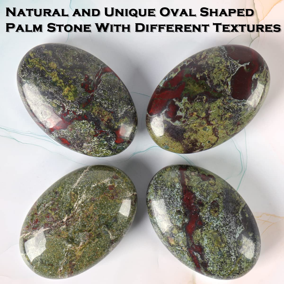 CASMON Dragon Bloodstone arranged in a grid for meditation.