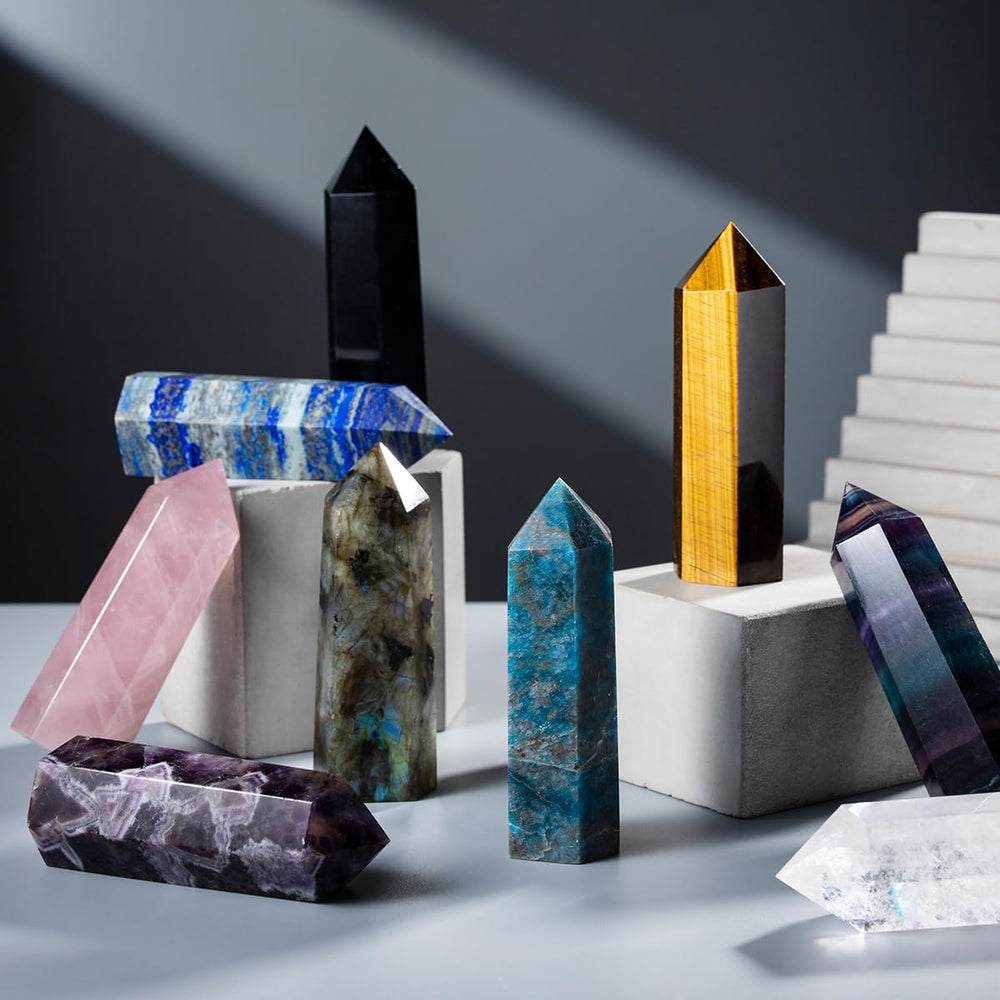 CASMON natural crystal tower hand-polished for home decor