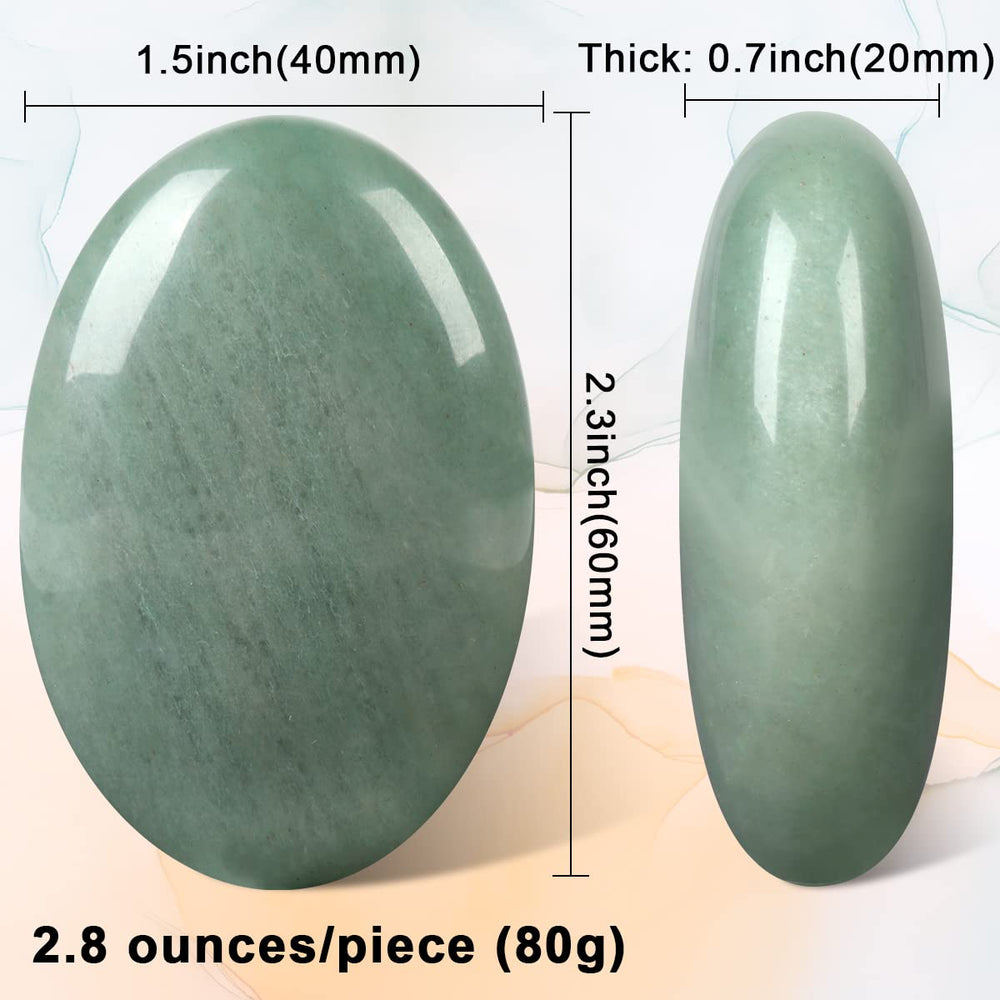 Casmon palm stone in hand with green aventurine for stress-relief rituals