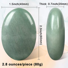 Casmon palm stone in hand with green aventurine for stress-relief rituals