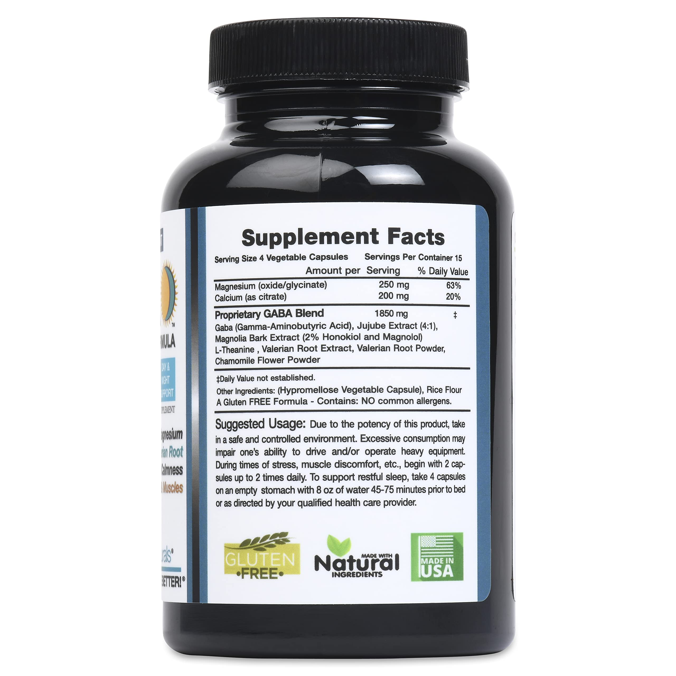 Catalina Naturals GABA 2300mg capsules pour shows easy-to-swallow soft capsules for daily use.