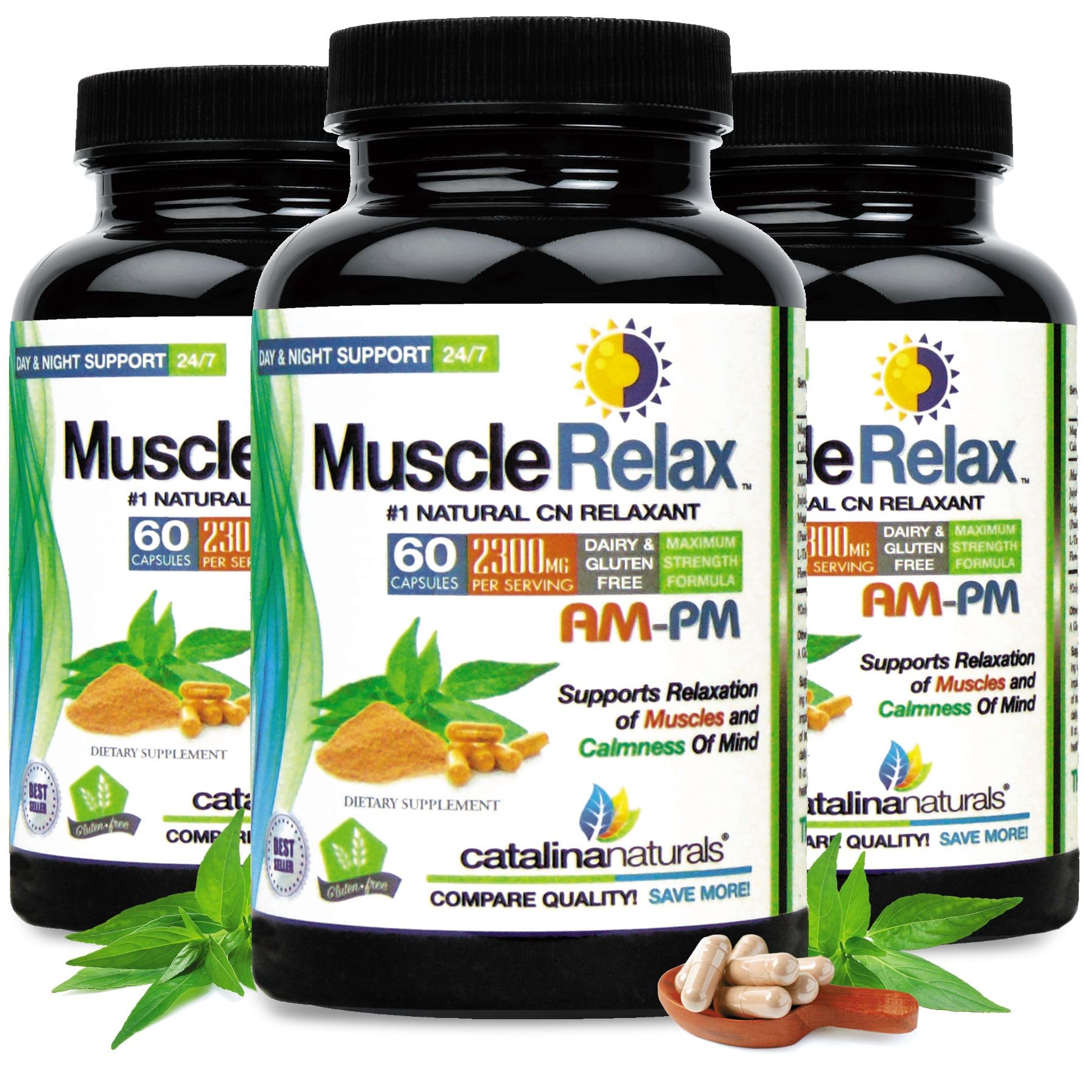 Hands dispensing Catalina Naturals Original Muscle Relax from the bottle for convenience.