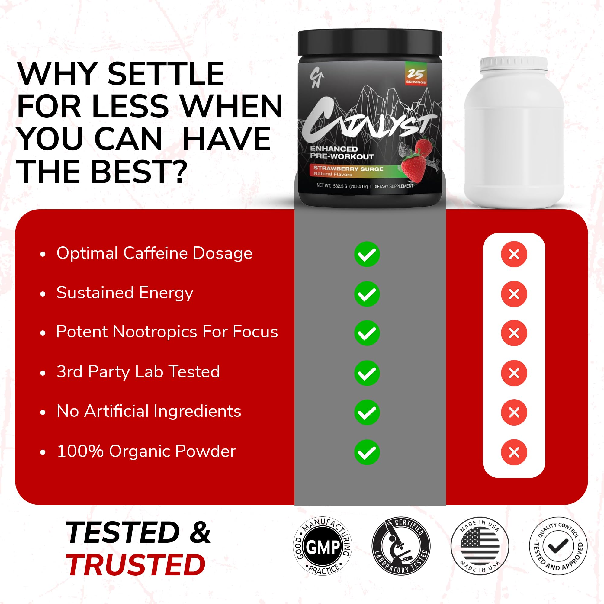 Catalyst Nutrition natural flavors deliver refreshing, clean-tasting pre workout