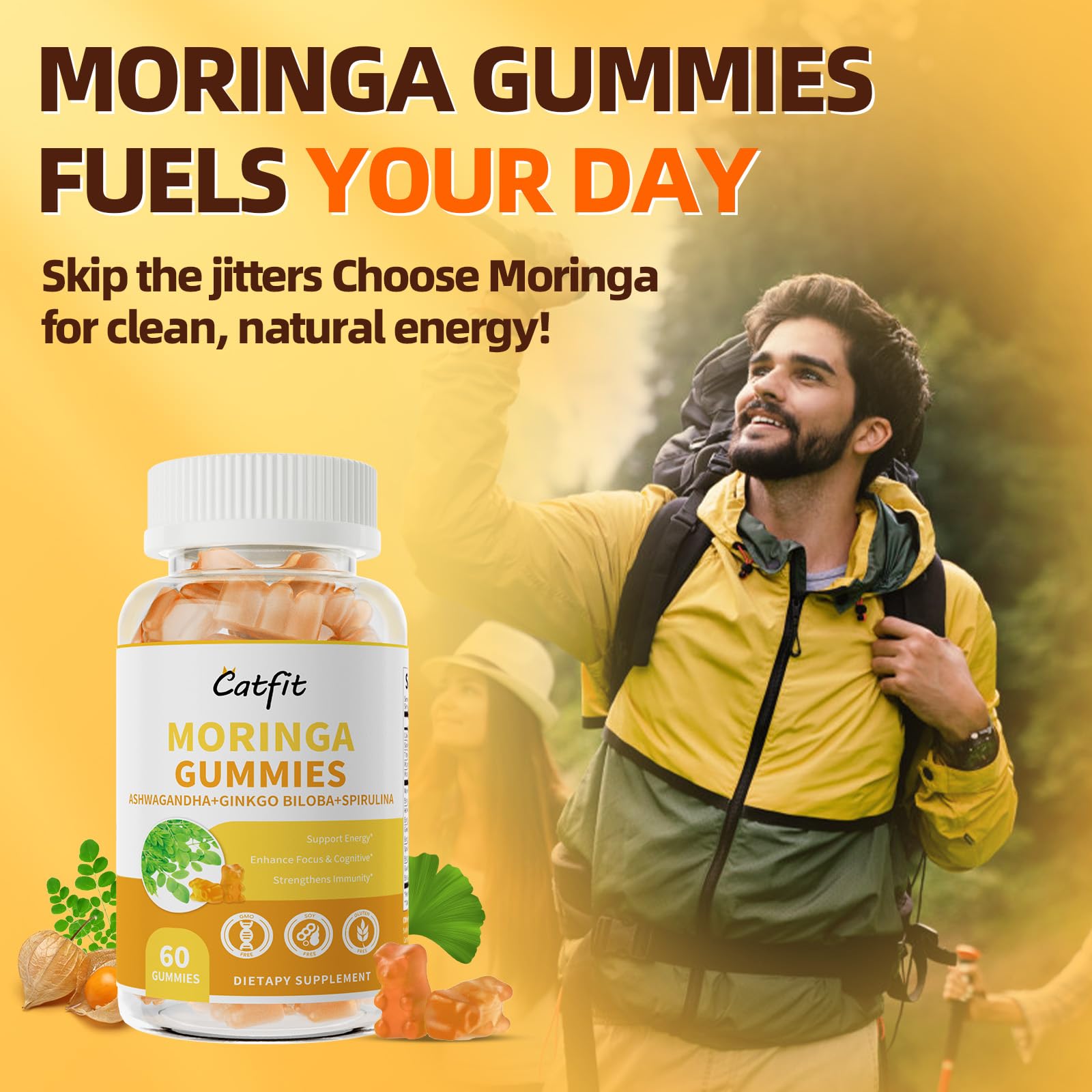 Catfit Focus and immune support gummies for busy lifestyles.
