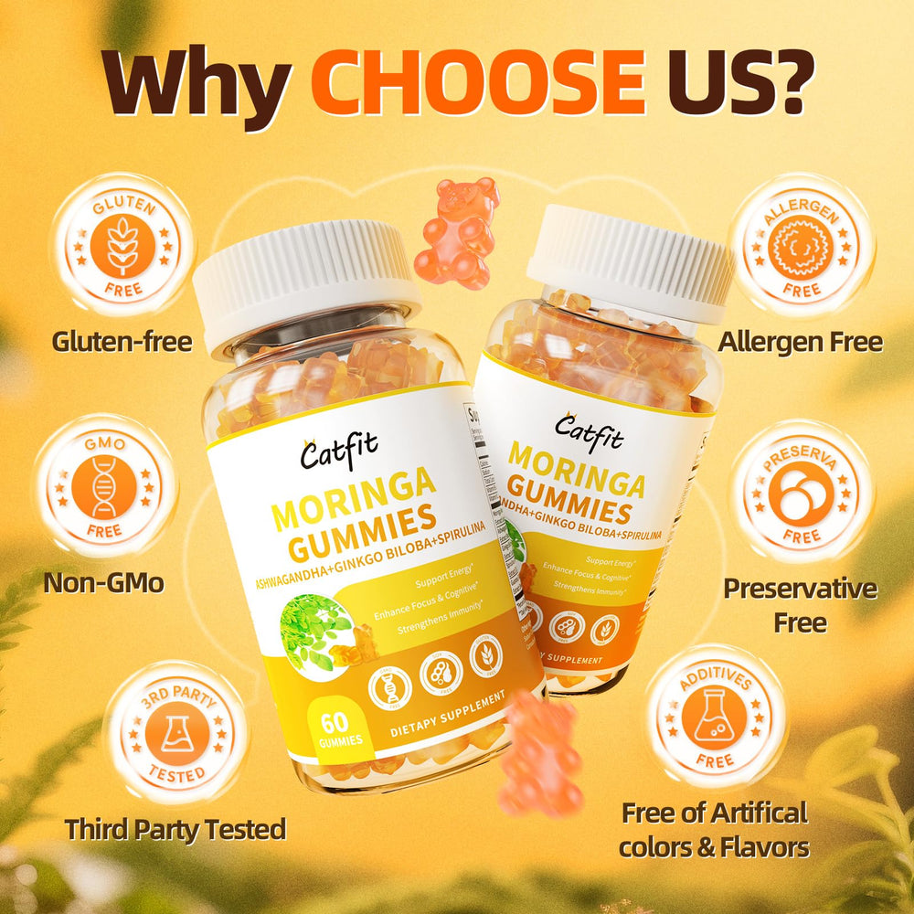 Catfit Gluten-free Non-GMO GMP-certified gummies ensure safety and traceability.
