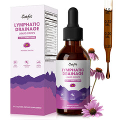 Catfit Lymphatic Drainage Drops bottle showing a natural immune-support formula