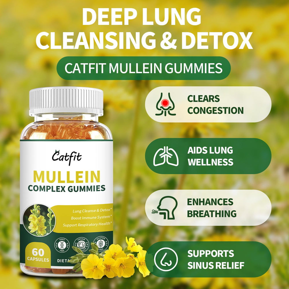 Catfit Mullein Gummies closeup highlighting pineapple flavor and texture