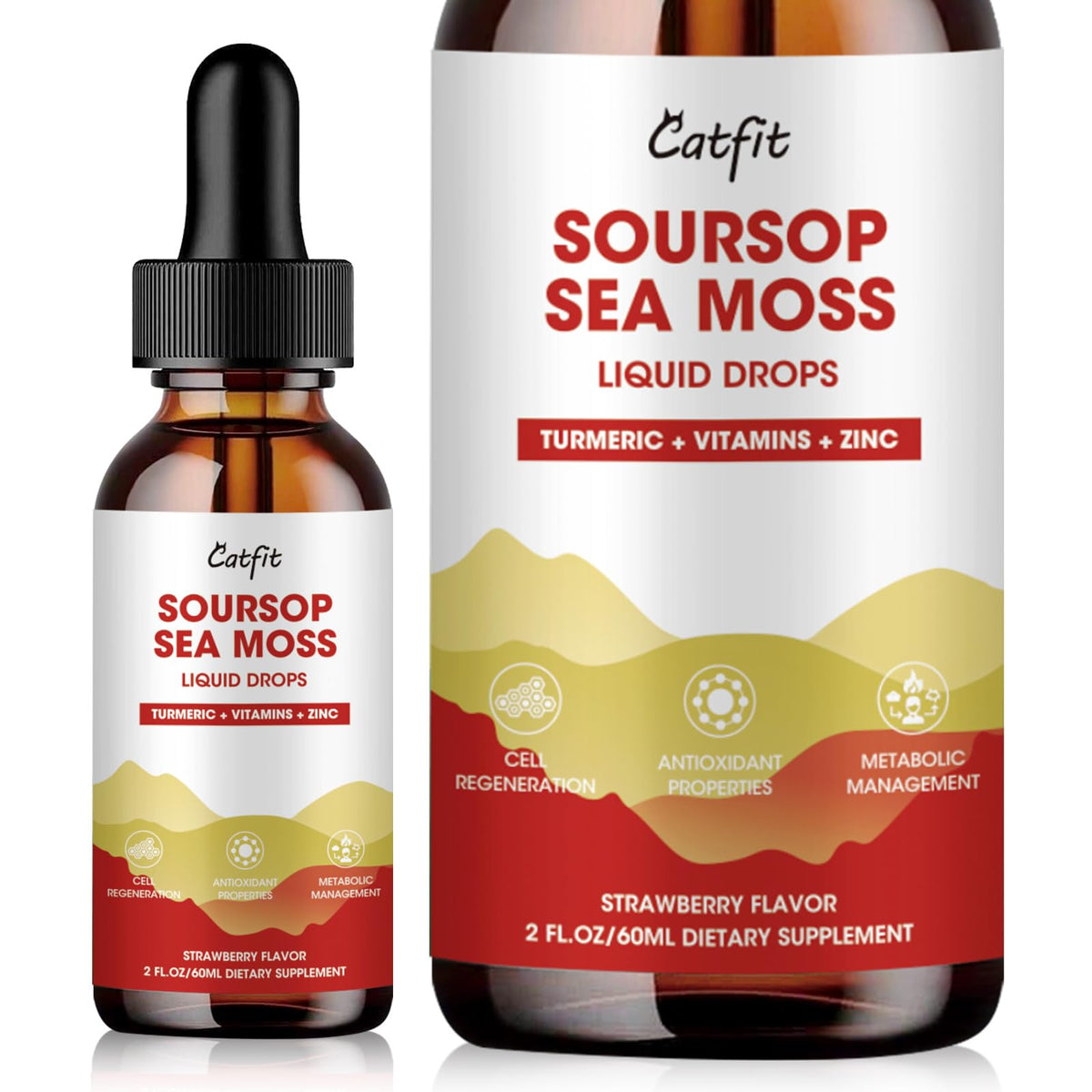 Catfit Soursop Graviola liquid bottle front showing convenient daily wellness