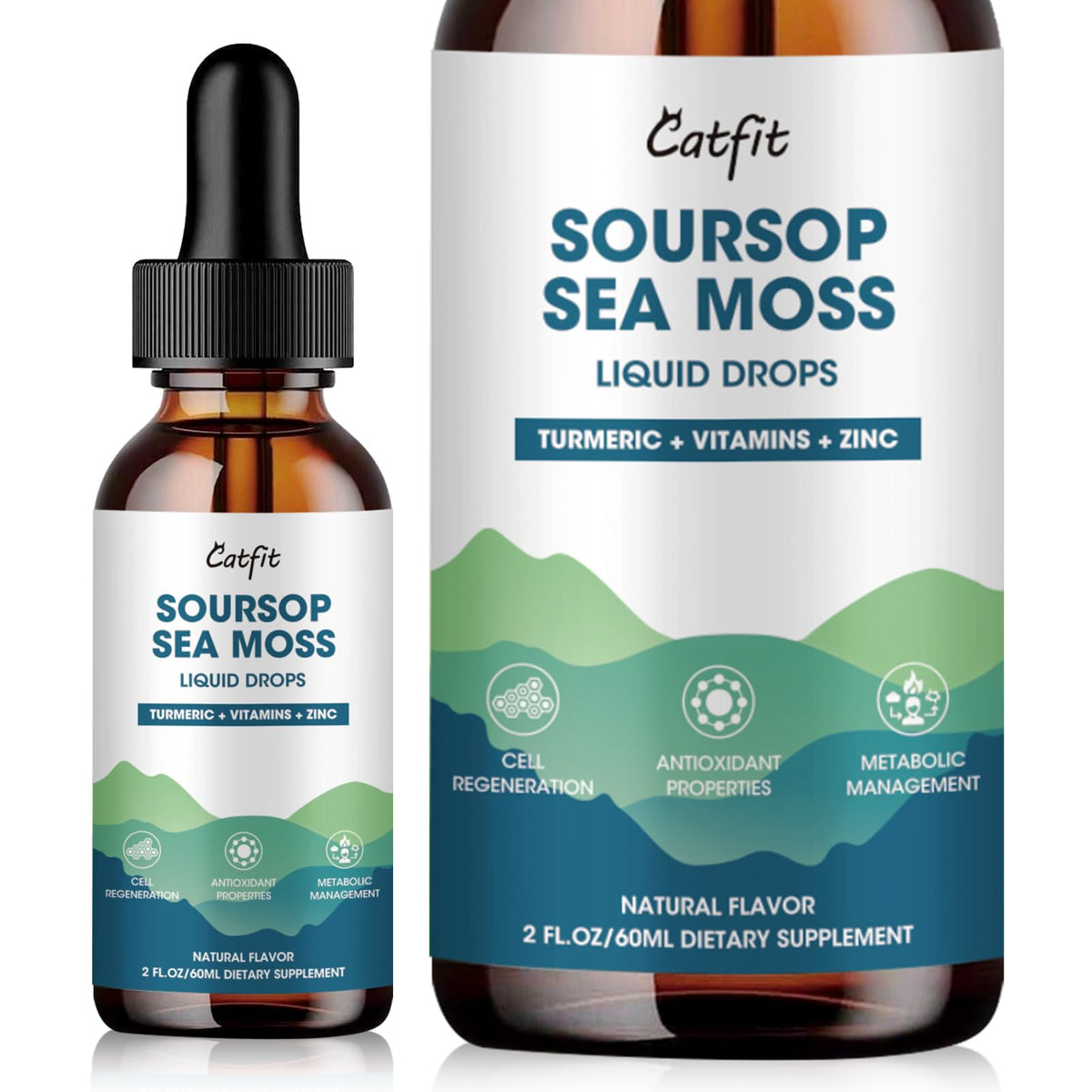Catfit Soursop Graviola liquid bottle for daily antioxidant support.