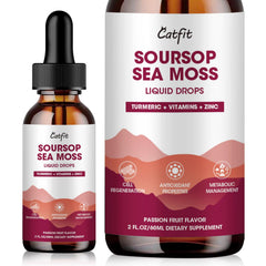 Catfit Soursop Liquid Drops bottle front showing tropical flavor boost