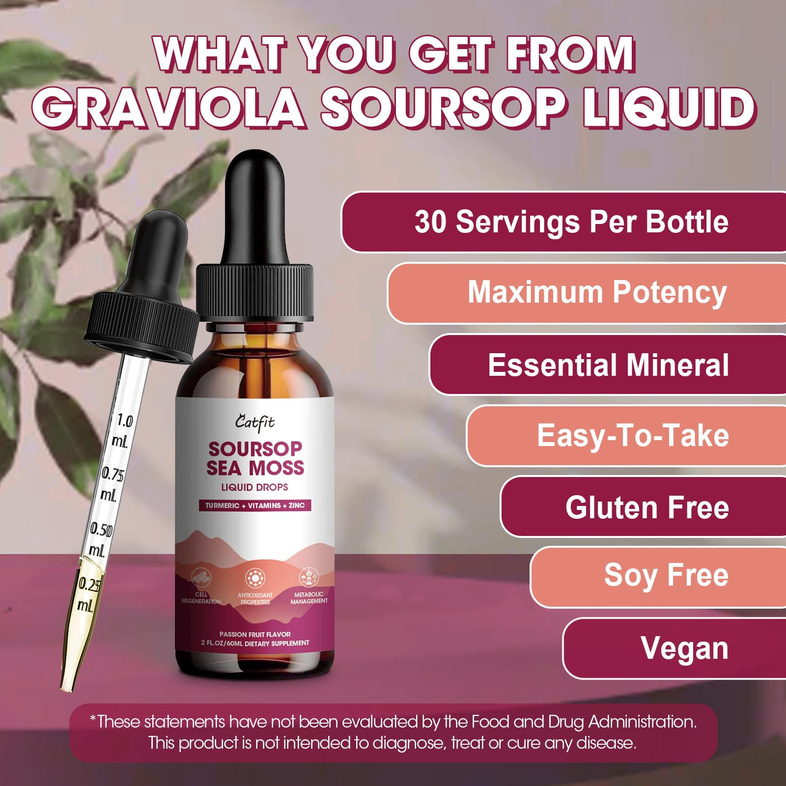 Catfit Soursop Liquid Drops sea moss ingredient highlight immune support