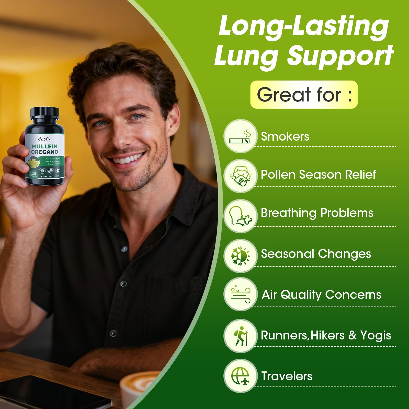 Catfit vegan non-GMO label signals clean, plant-based capsules.