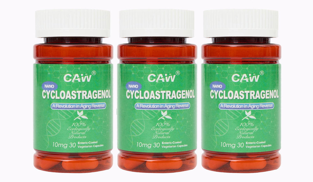 CAW Nano Cycloastragenol bottle front for daily wellness routine