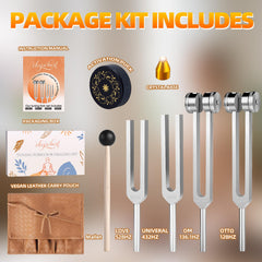 CBCJIEHUXL four forks display frequency range supporting chakra balance and sound therapy.