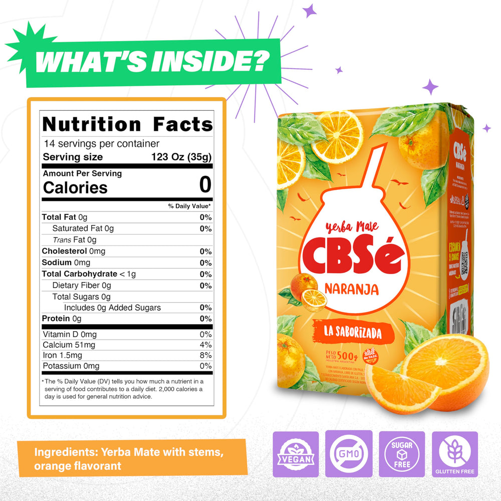 CBSé Orange Flavor gluten-free label on packaging for reassurance