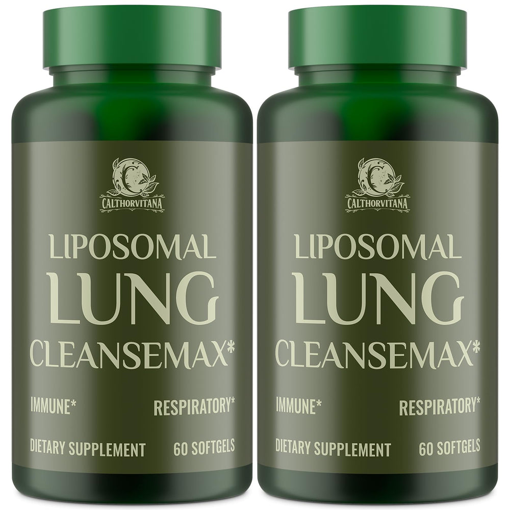 C Calthorvitana Liposomal Lung Cleansemax bottle with 120 capsules for daily use.