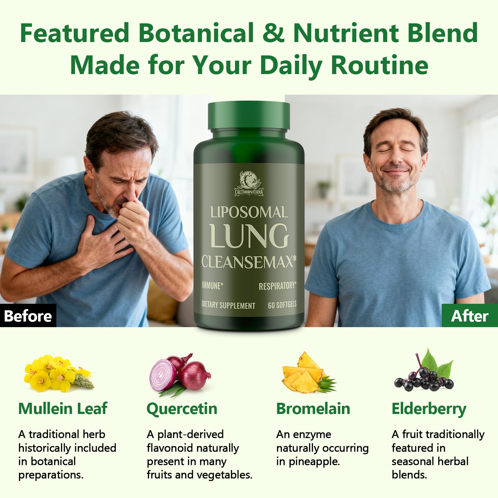 C Calthorvitana Quercetin and vitamin blend for a holistic plant-based routine.