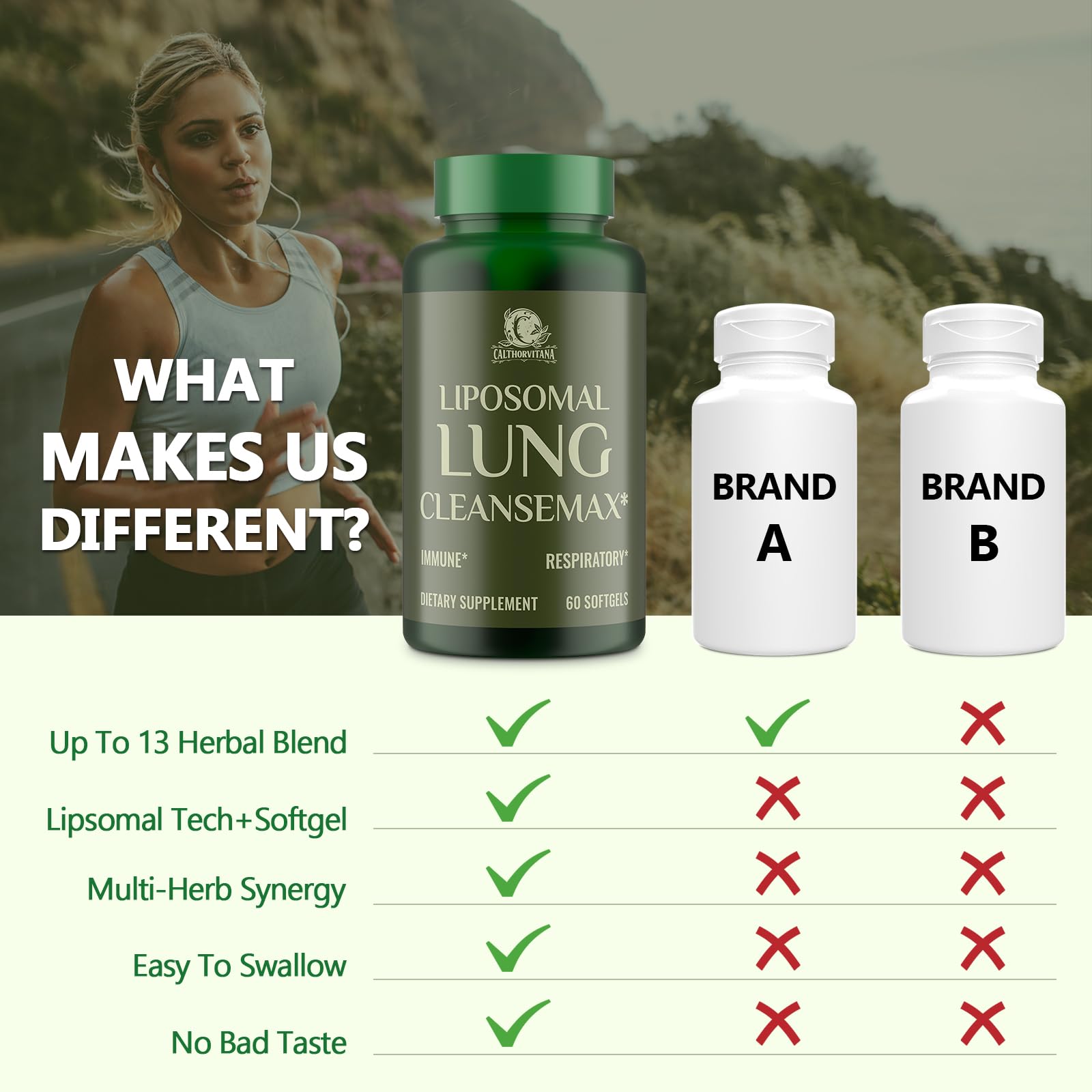 Visual montage of mullein leaf and elderberry ingredients in Liposomal Lung Cleansemax.