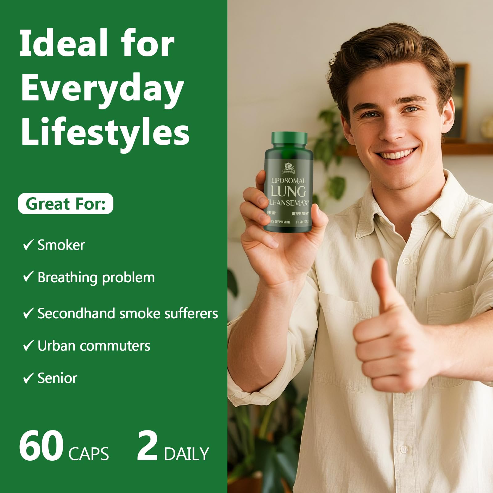 Herbal and vitamin blend with 13 herbs in Liposomal Lung Cleansemax.