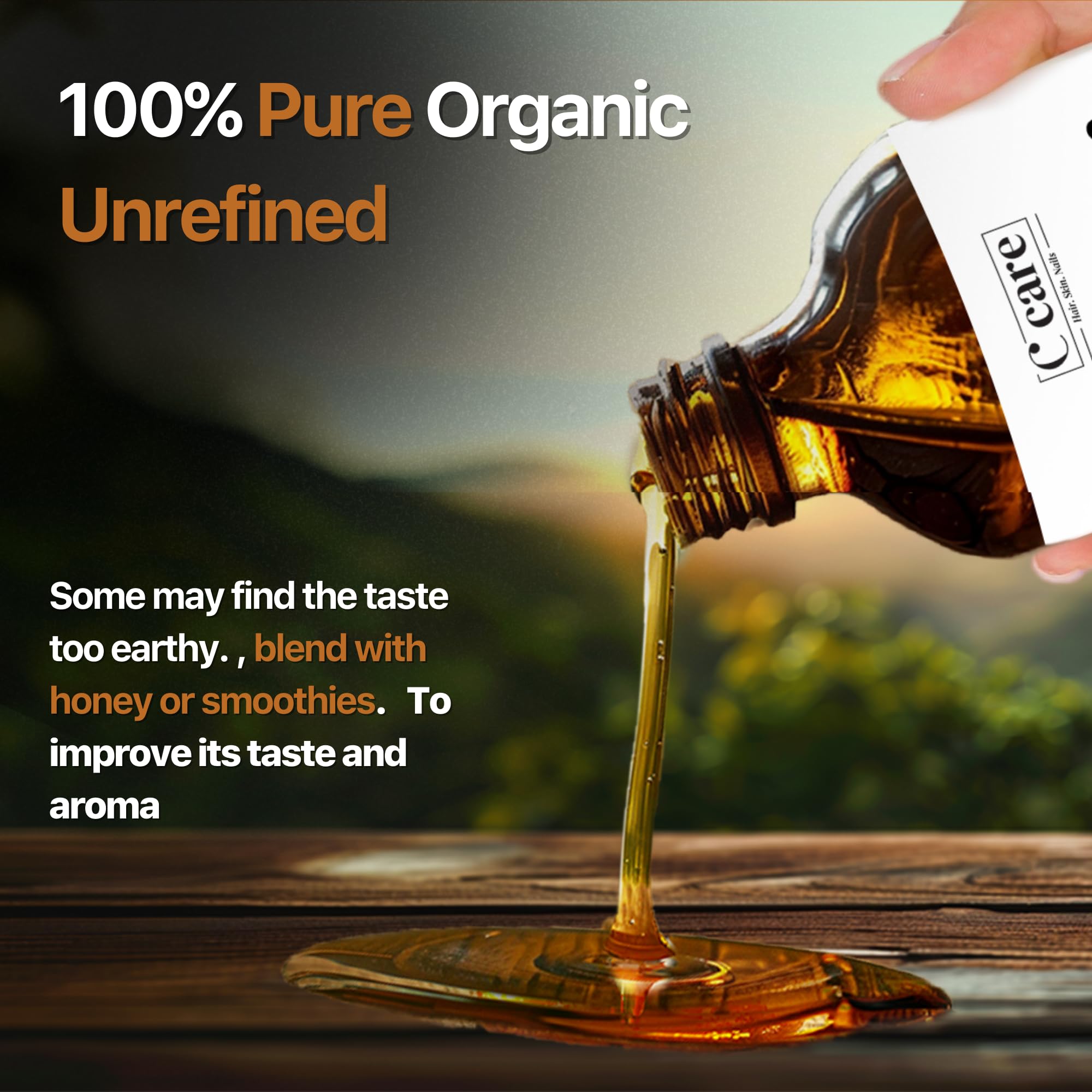 C CARE black seed oil cap and bottle design supports precise dosing.