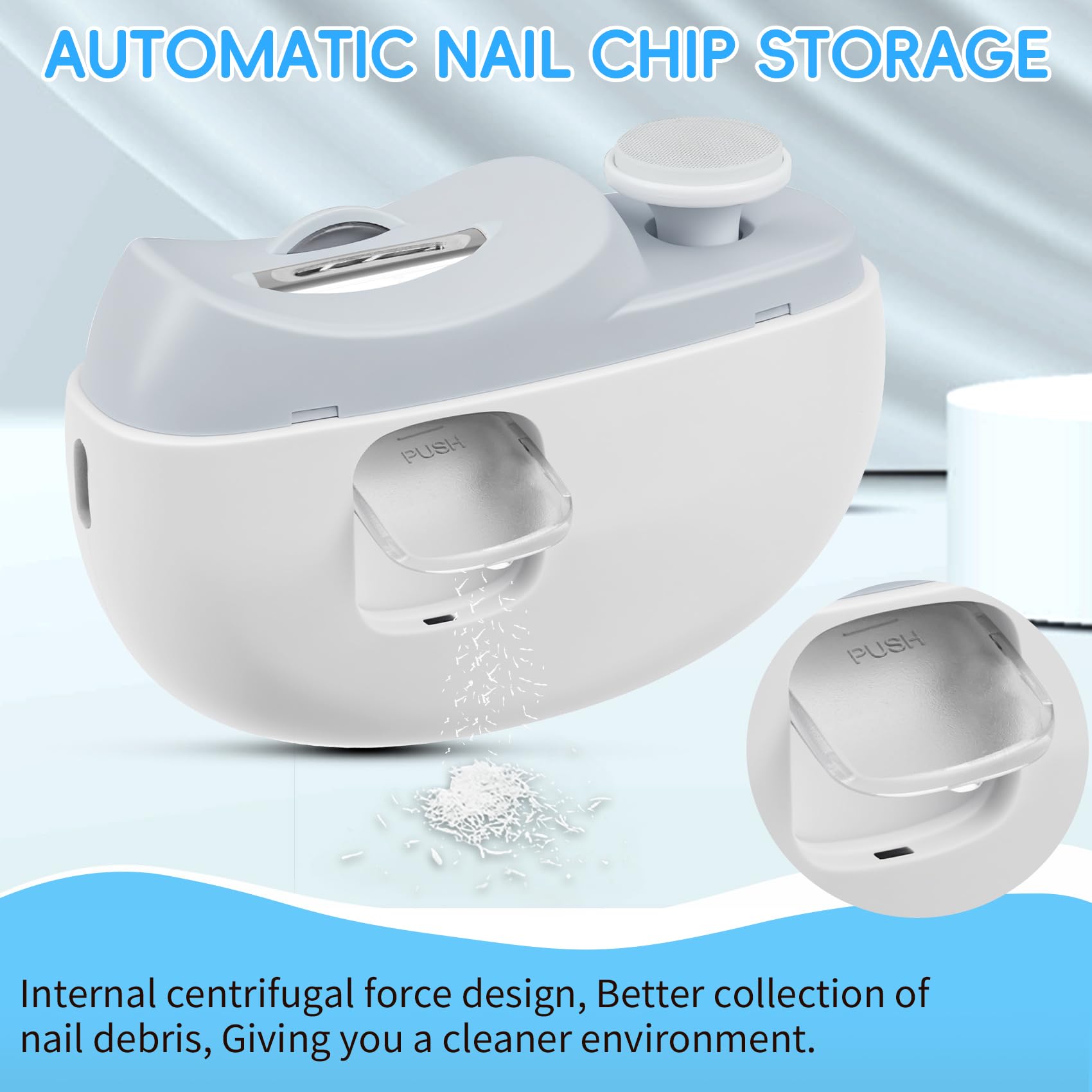 CCDobbs Electric Nail Clipper 2-in-1 with two speed dial for gentle or precise trimming