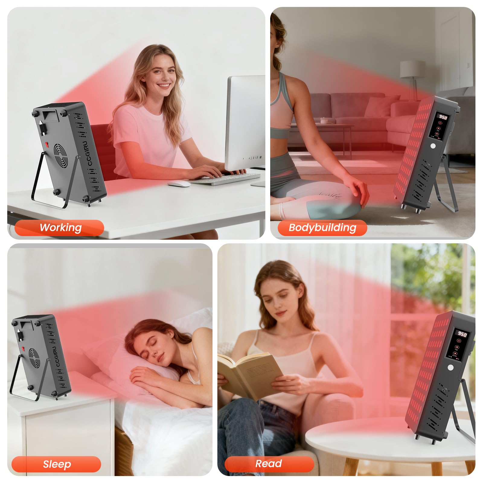 CCGIRU home use scene showing at-home red light therapy session