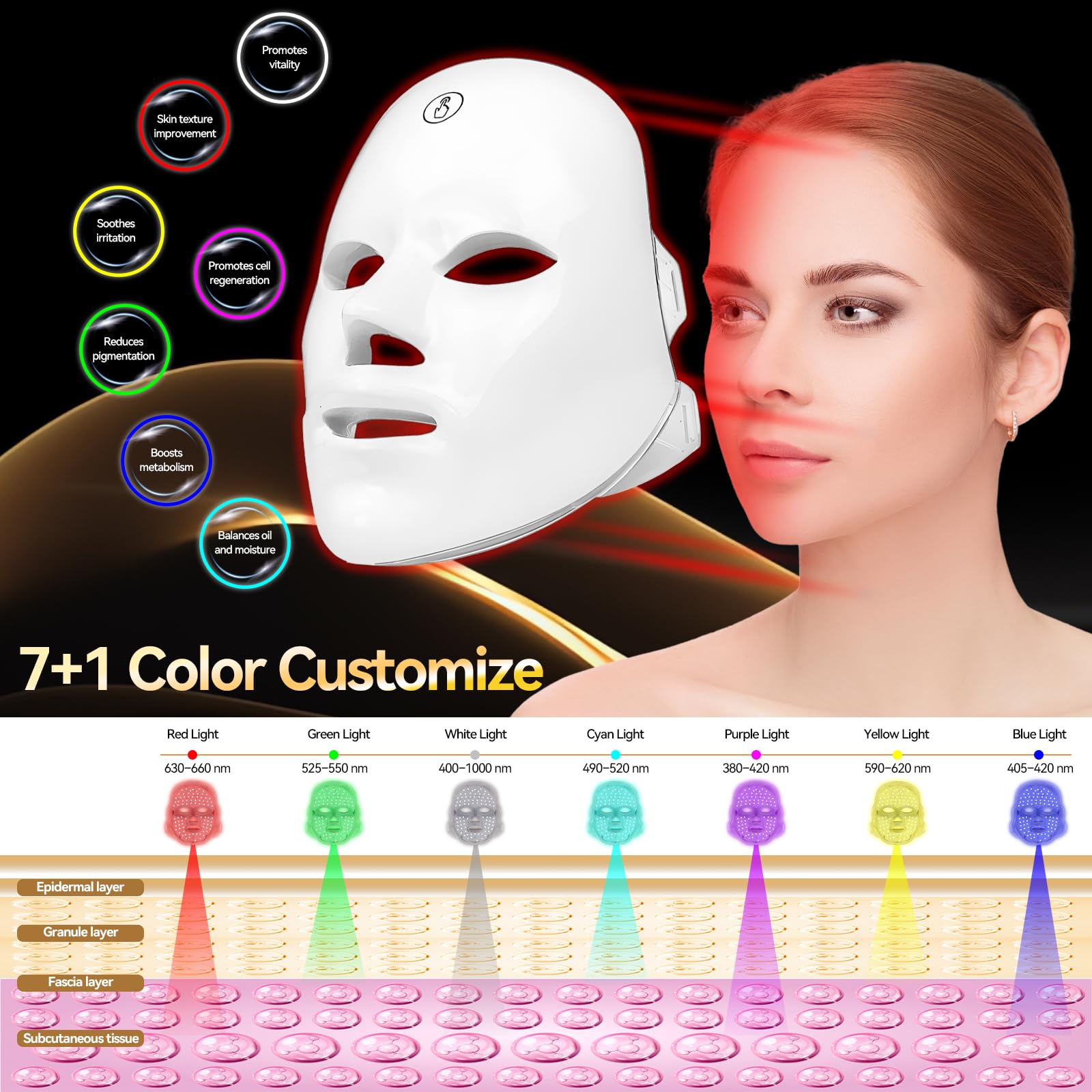 CDKMAX rechargeable face mask with long-lasting battery for on-the-go skincare.