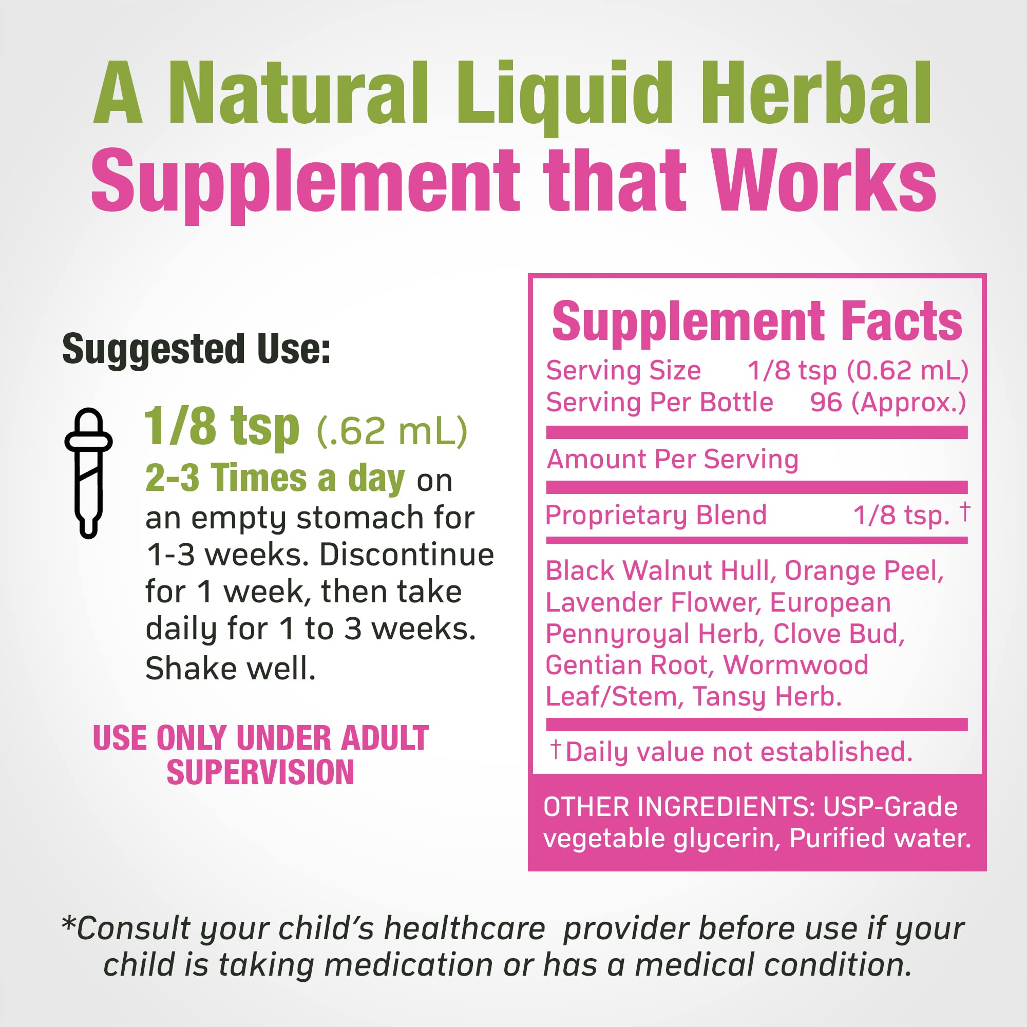 Cedar Bear Kids Digestive Drops close-up showing liquid formula for easy dosing.