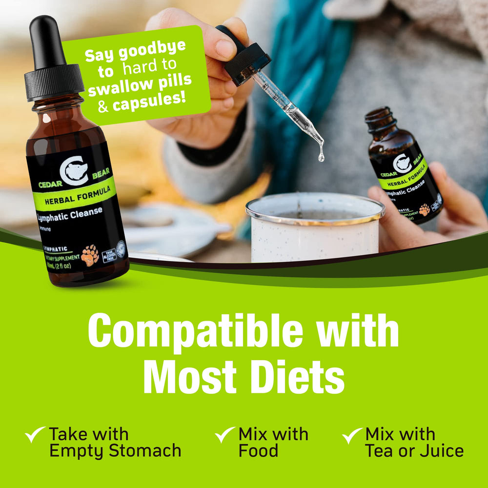 Cedar Bear Lymphatic Drainage Drops dropper in use for routine