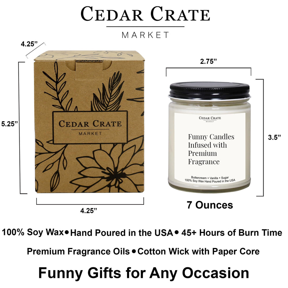 CEDAR CRATE MARKET Smells Like Abandonment Candle in cozy room, a welcoming decor piece.