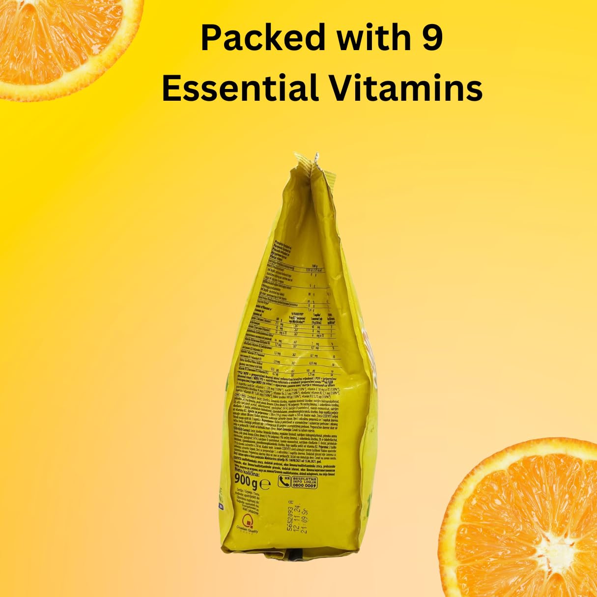 Cedevita Lemon drink used during a workout for a quick refreshment.